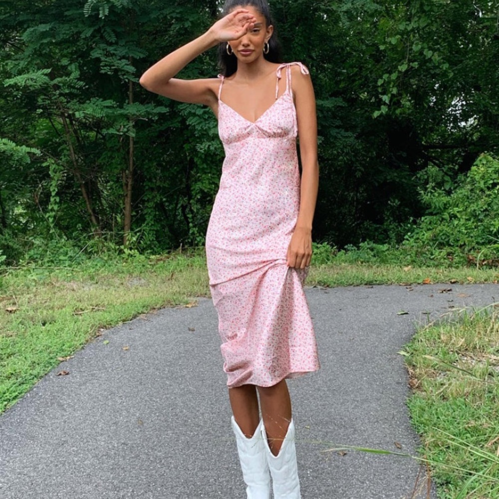 Princess Polly Pink Floral Midi Dress